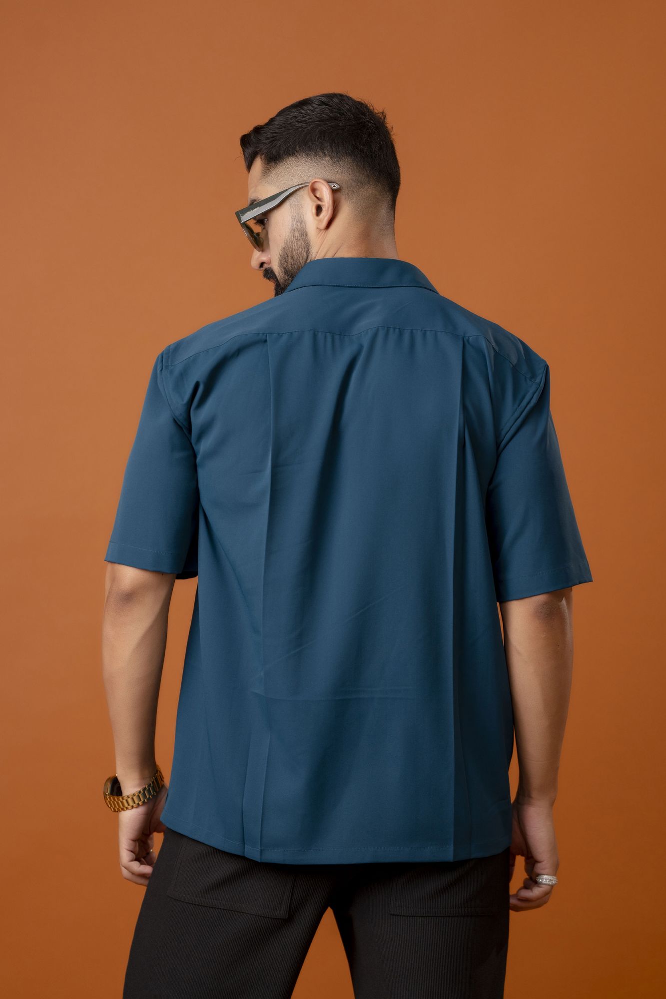 Flowing Baggy Shirt In Teal