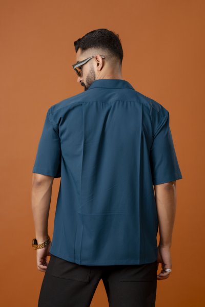 Flowing Baggy Shirt In Teal
