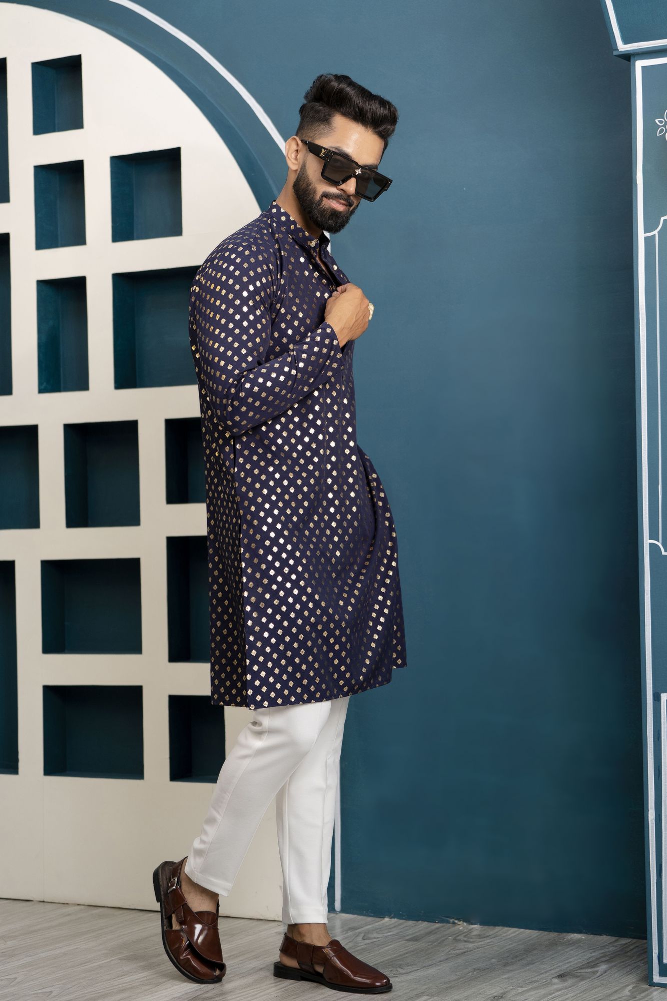 Blue Foil Kurta