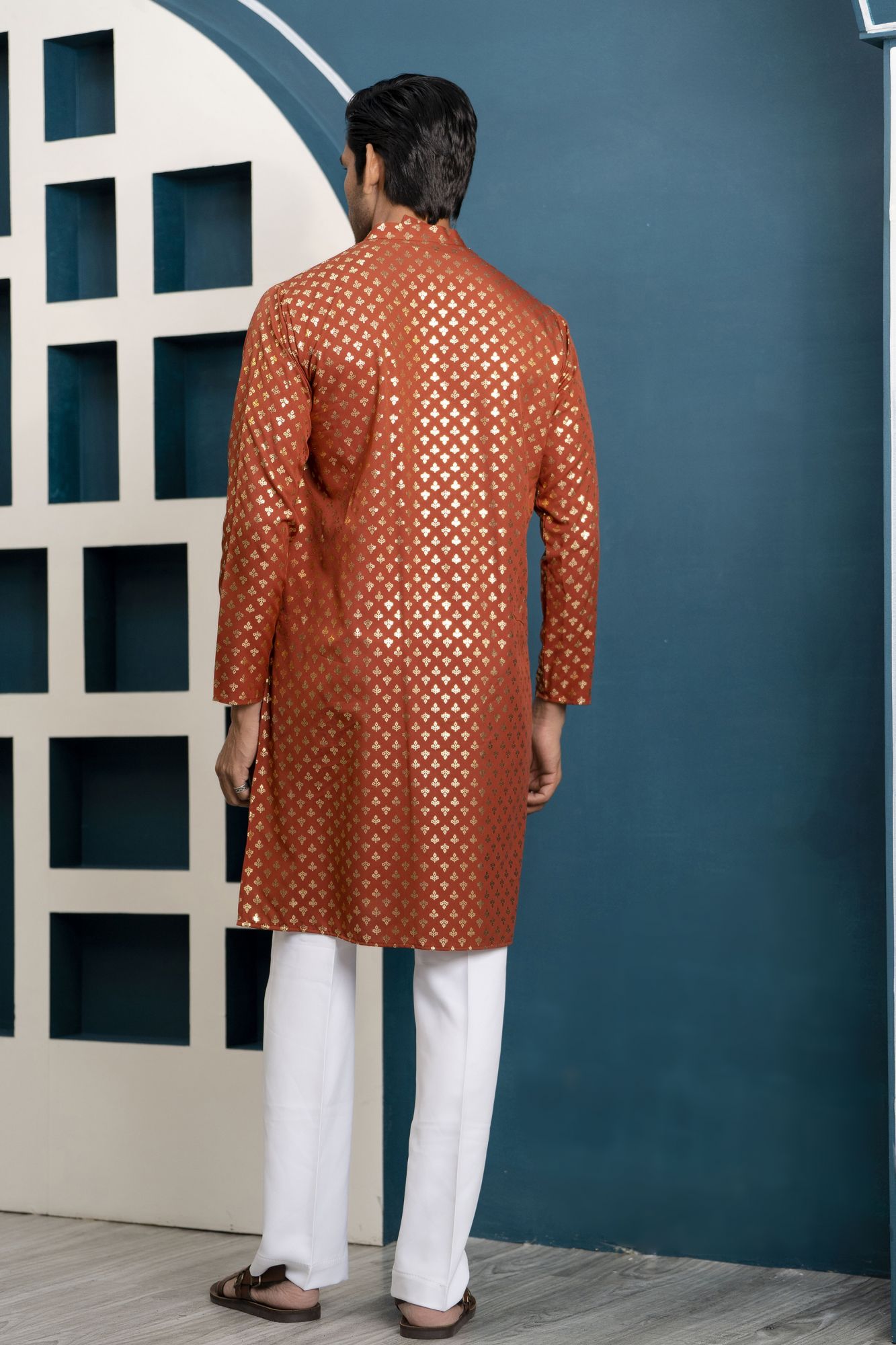Orange Foil Kurta