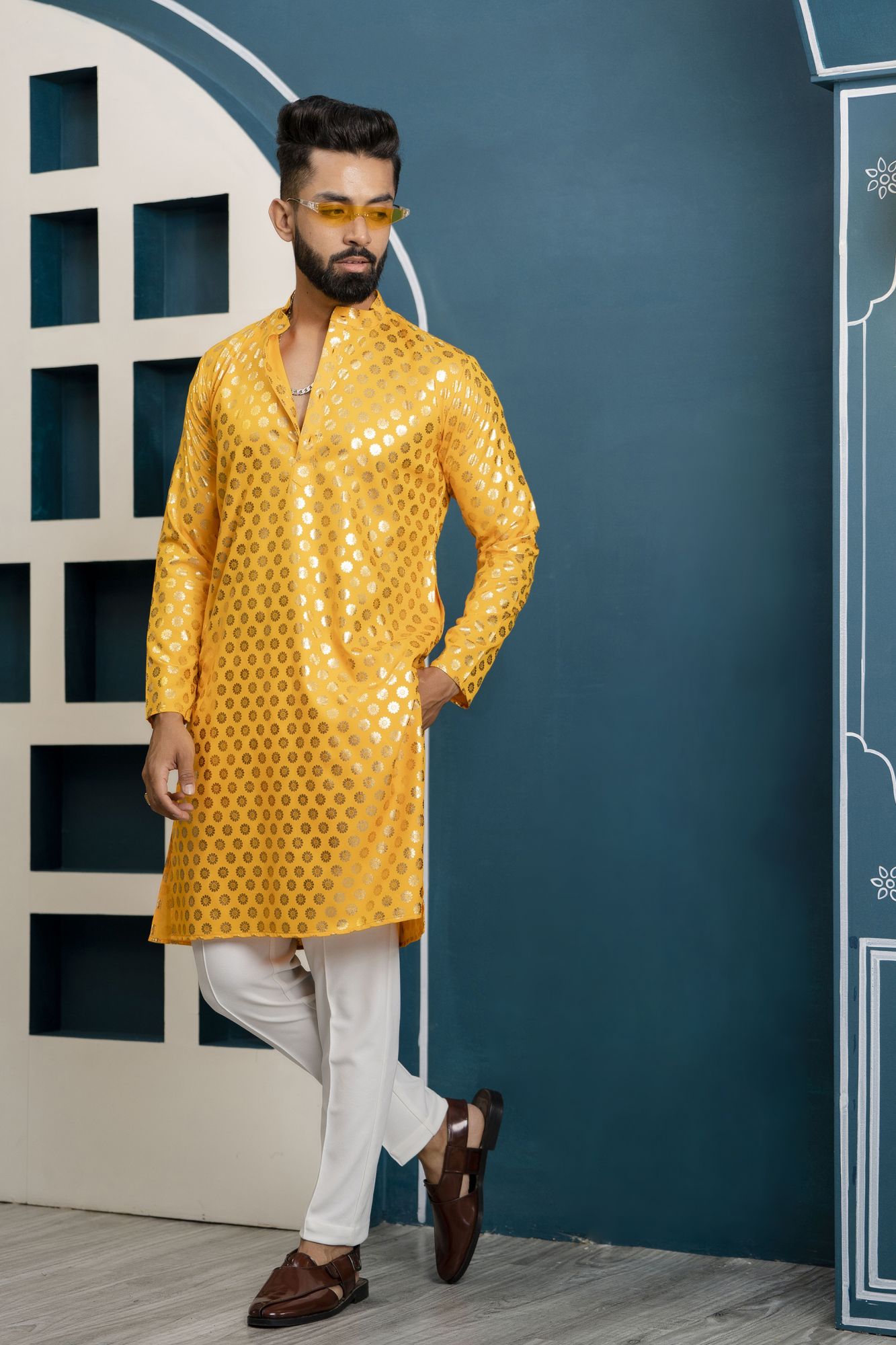 Yellow Foil Kurta