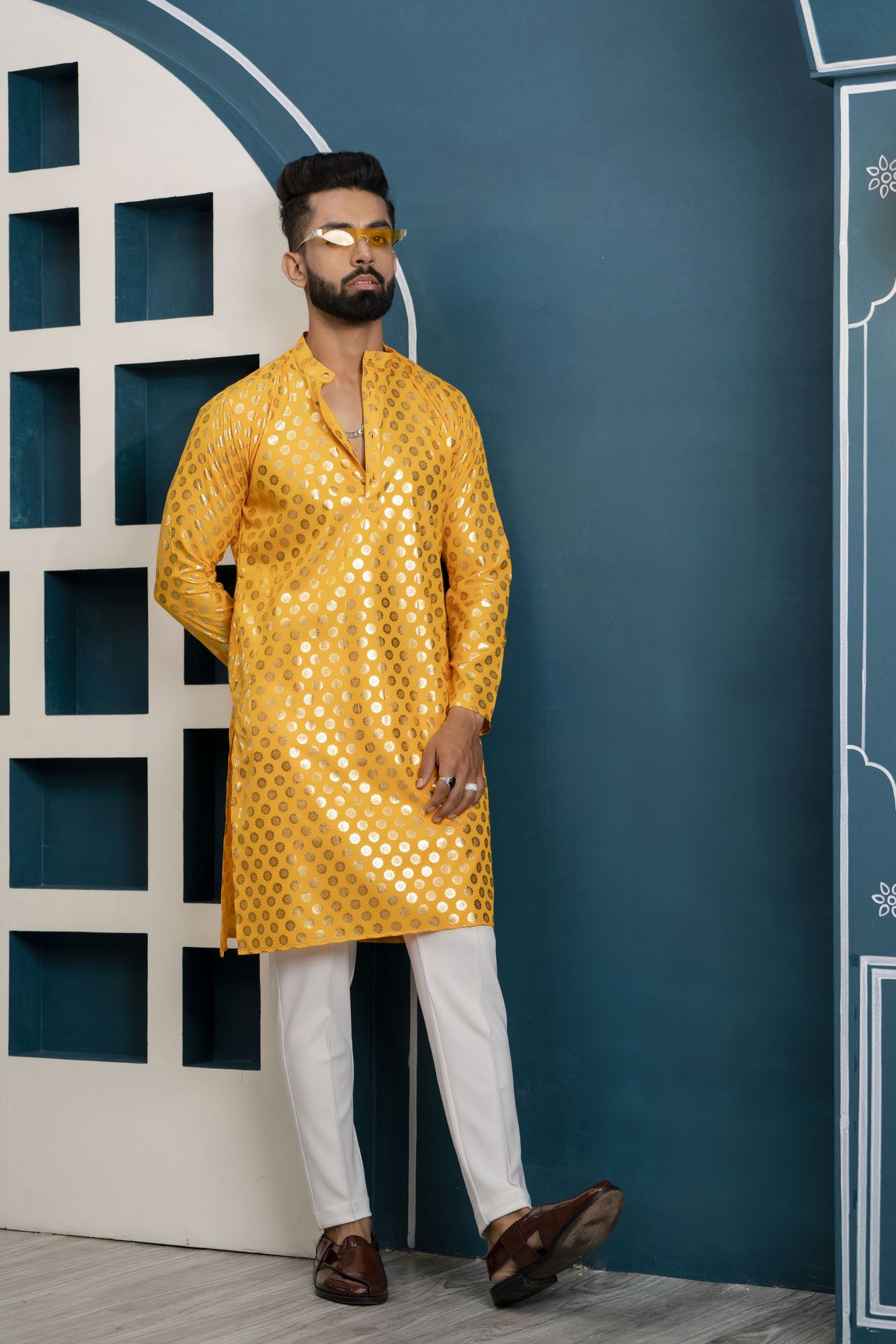 Yellow Foil Kurta