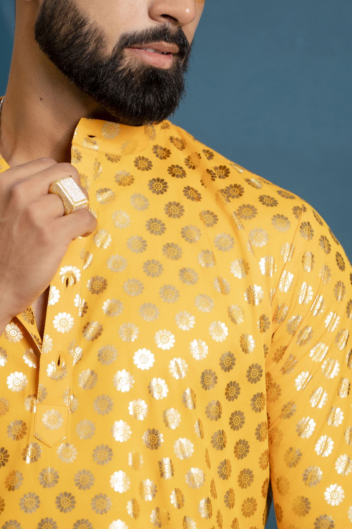 Yellow Foil Kurta