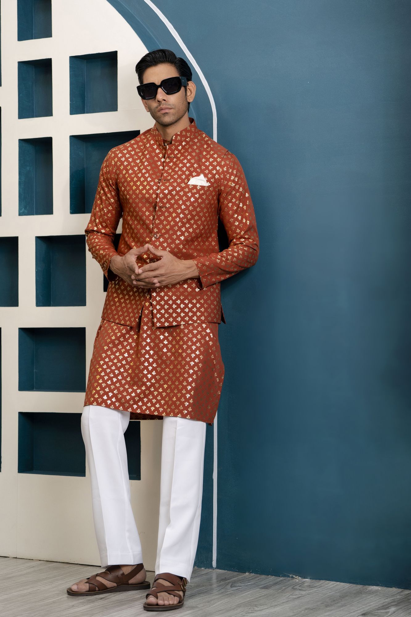 Orange Foil Kurta