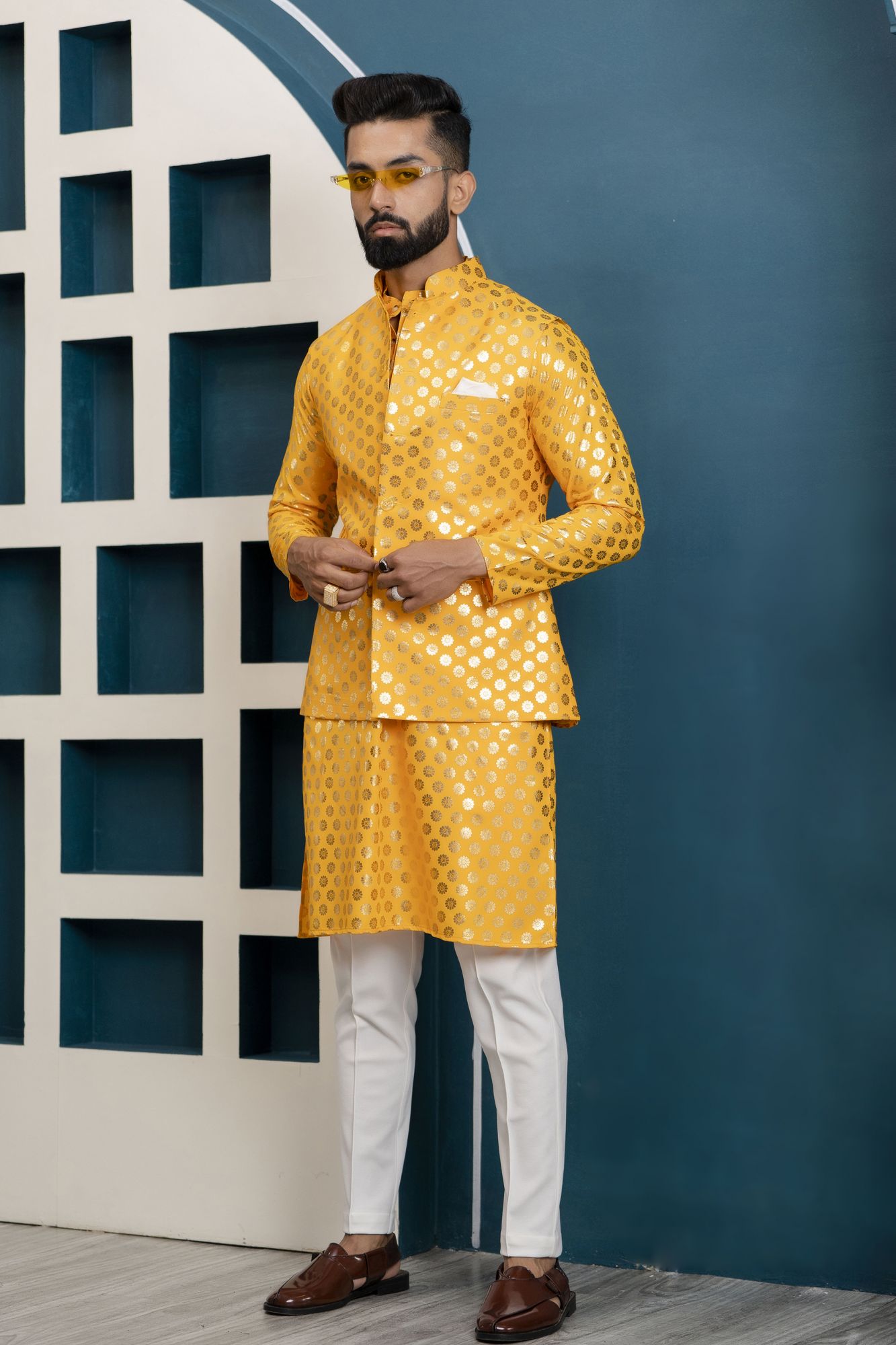 Yellow Foil Kurta