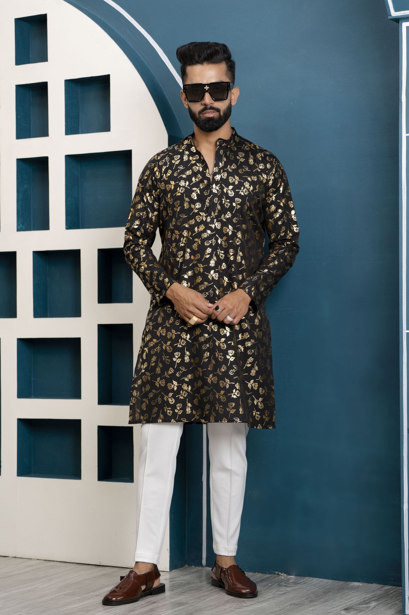 Black Foil Kurta