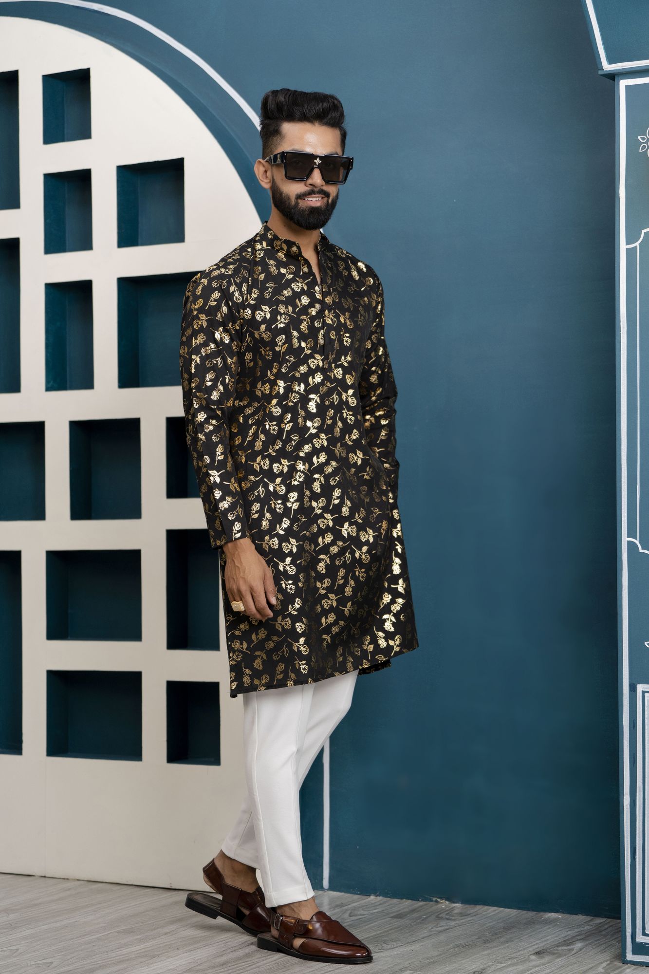 Black Foil Kurta