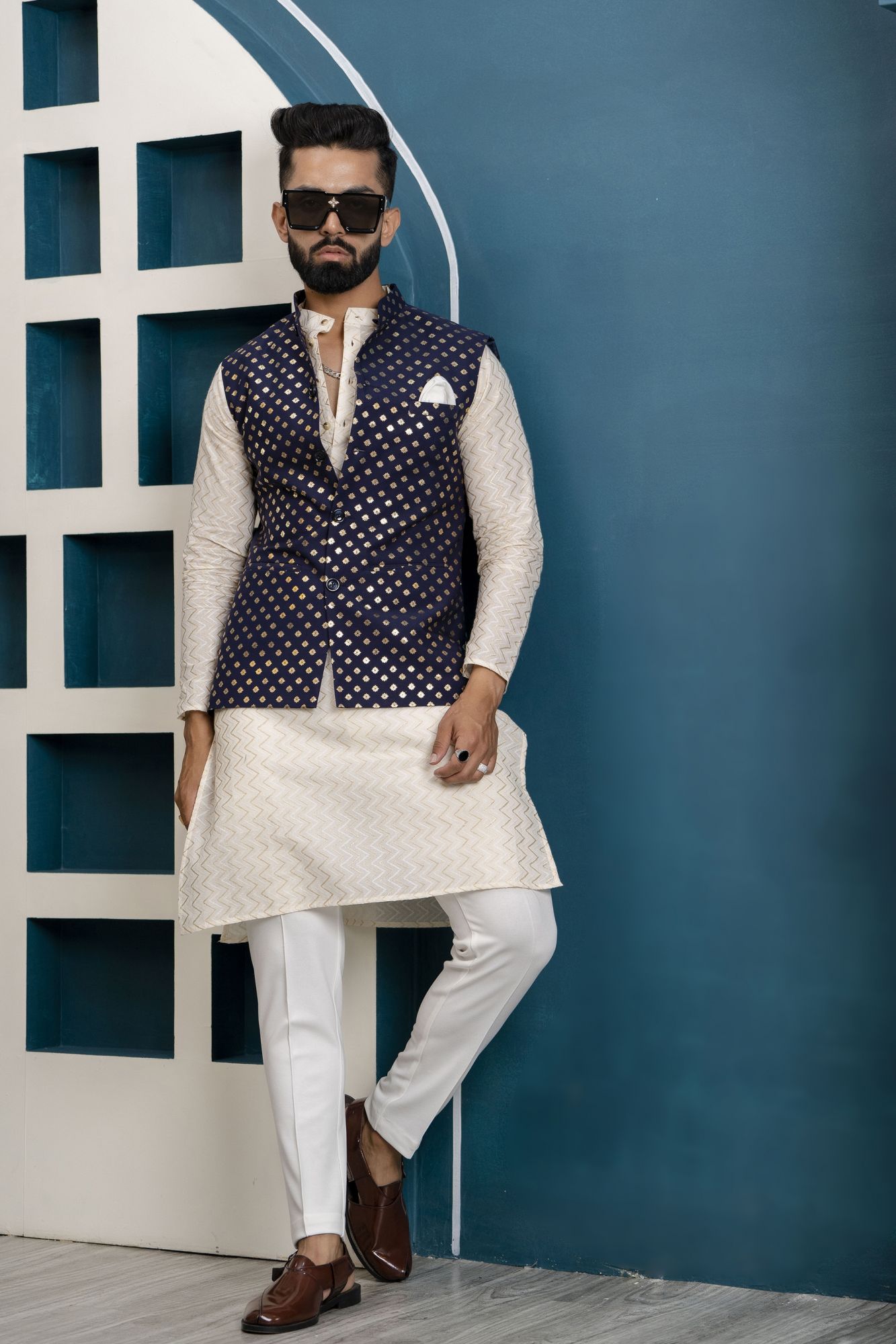 Blue Foil Kurta
