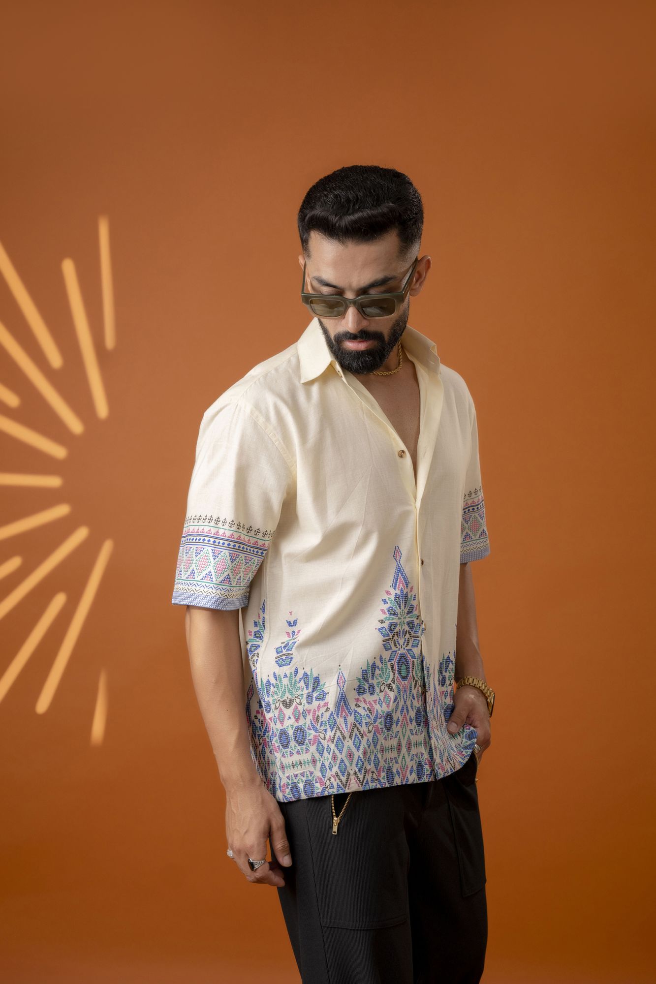 Borderline Baggy Shirt In Cream