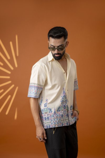 Borderline Baggy Shirt In Cream