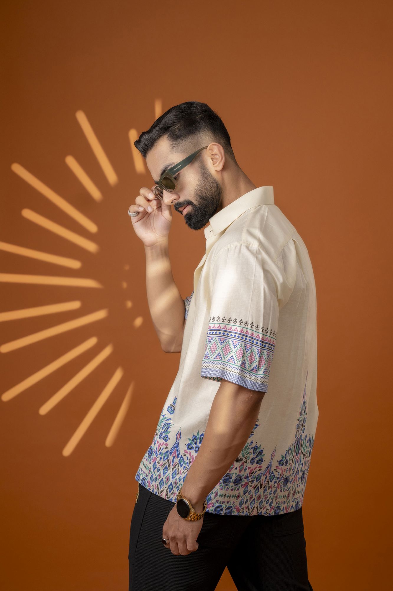 Borderline Baggy Shirt In Cream