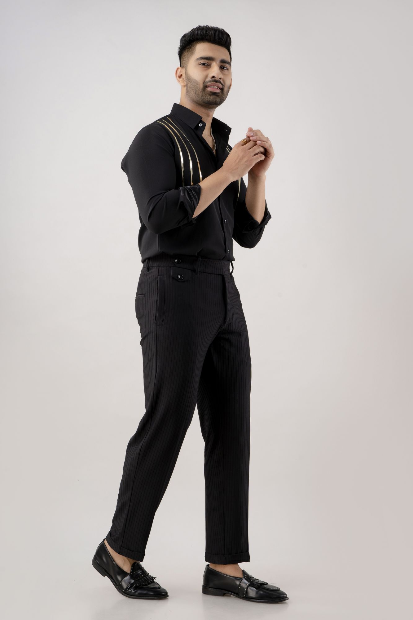 Striped Black Pants