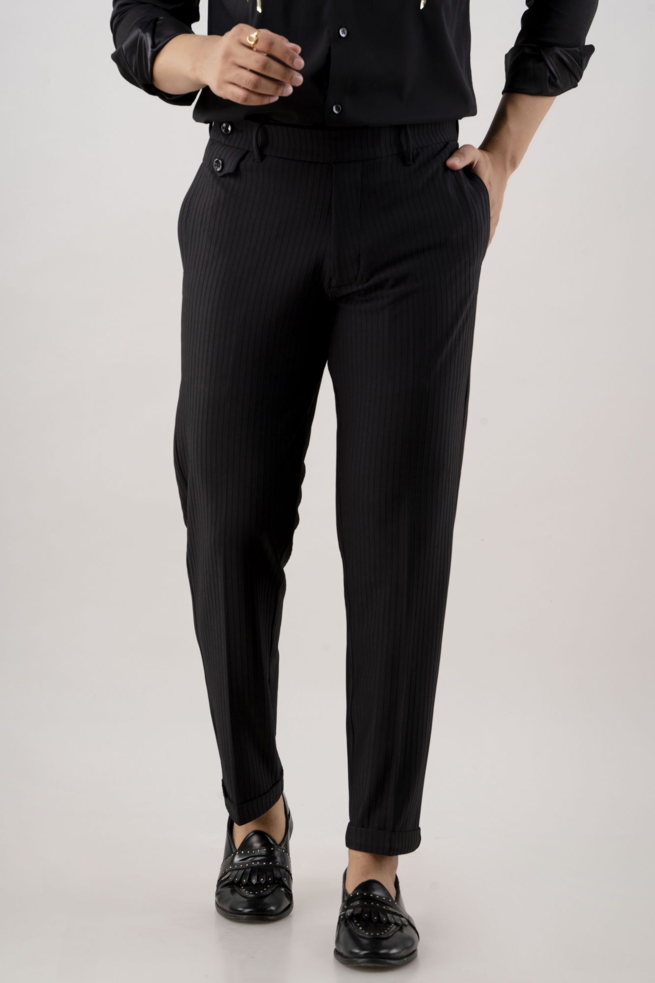 Striped Black Pants