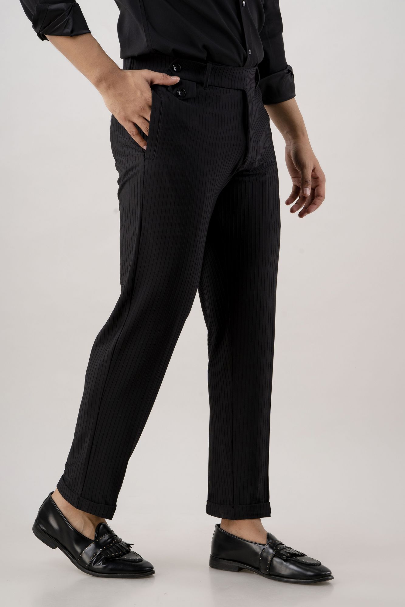 Striped Black Pants