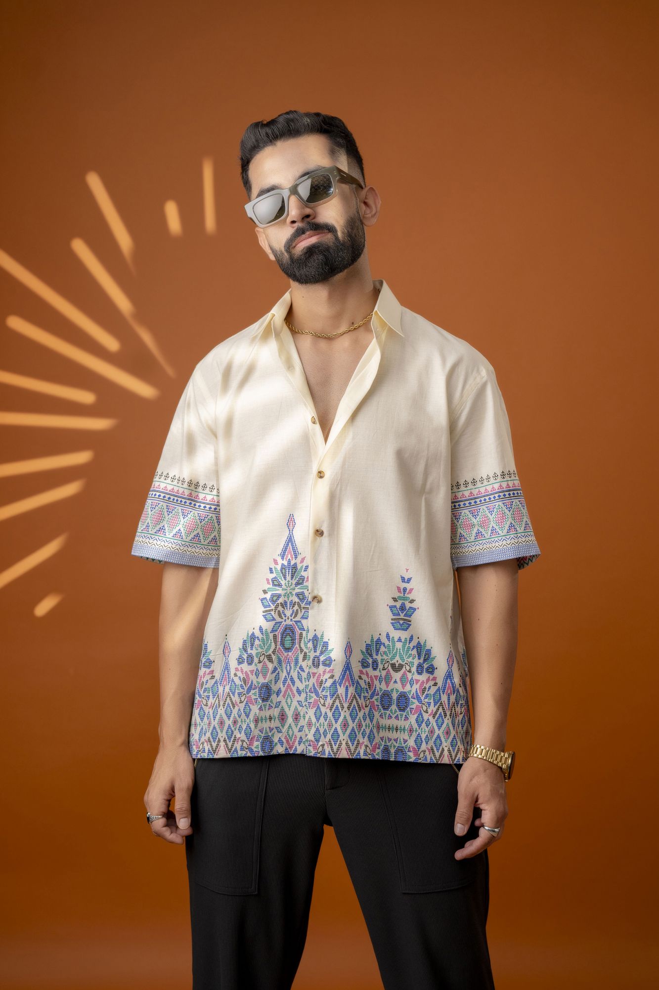 Borderline Baggy Shirt In Cream