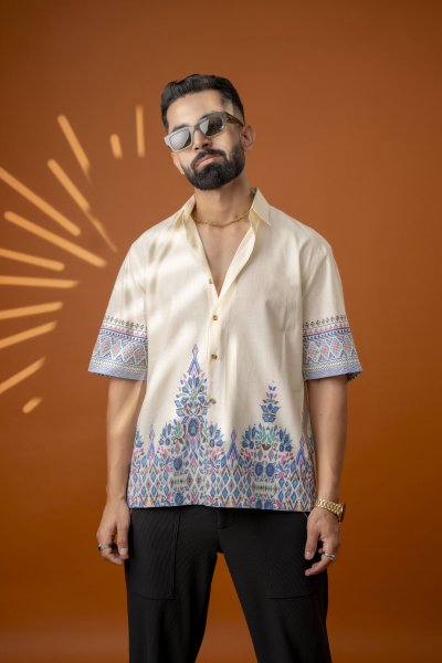 Borderline Baggy Shirt In Cream