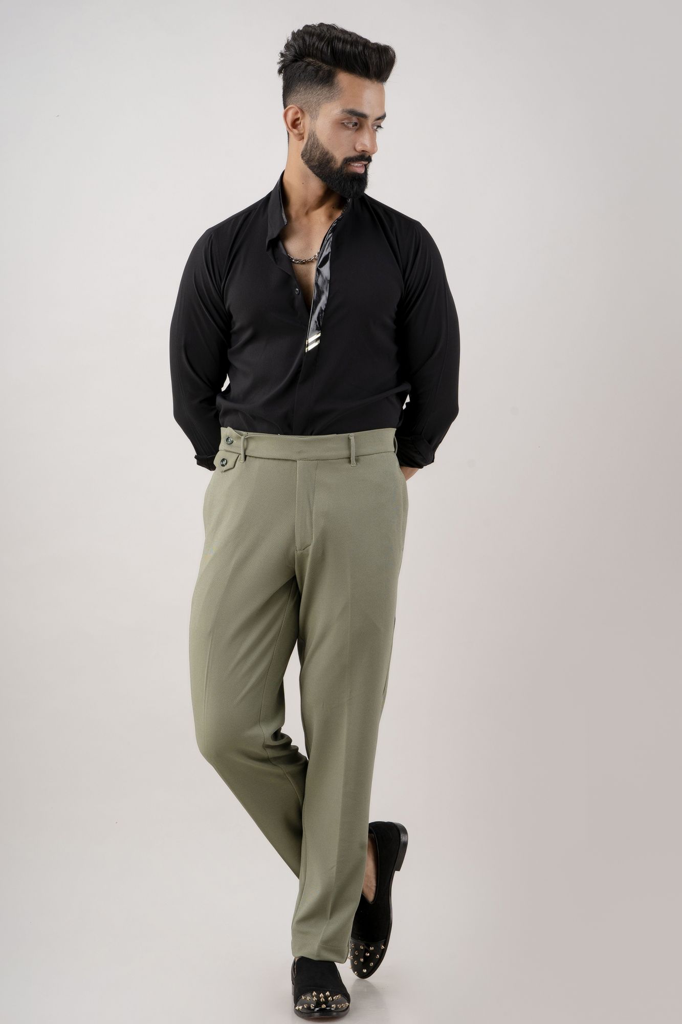 Textured Olive Pants