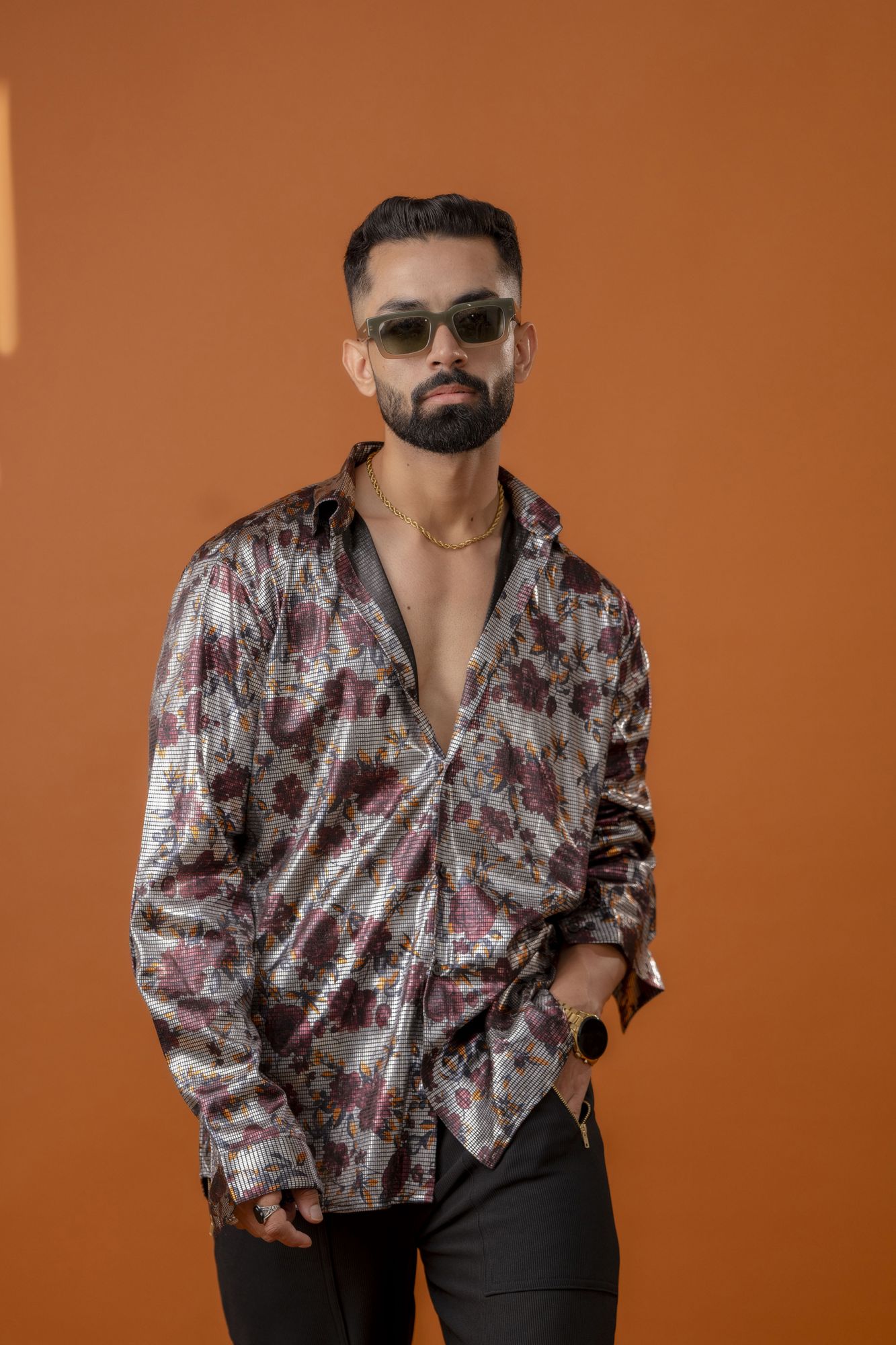 Foil Lycra Baggy Shirt