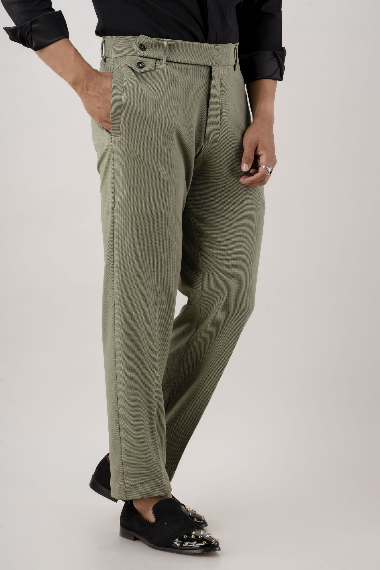 Textured Olive Pants