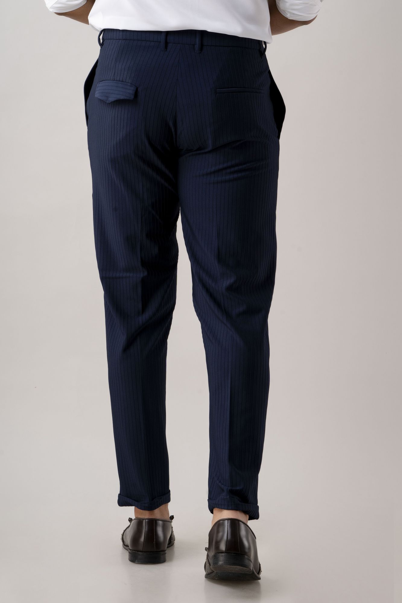 Textured Striped Pants