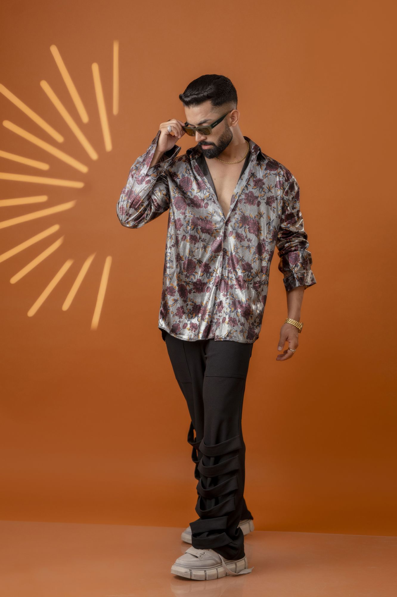 Foil Lycra Baggy Shirt