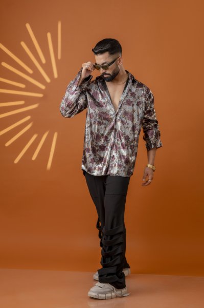 Foil Lycra Baggy Shirt