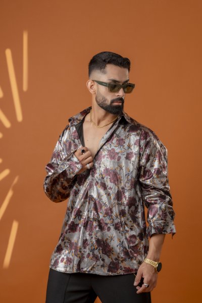 Foil Lycra Baggy Shirt