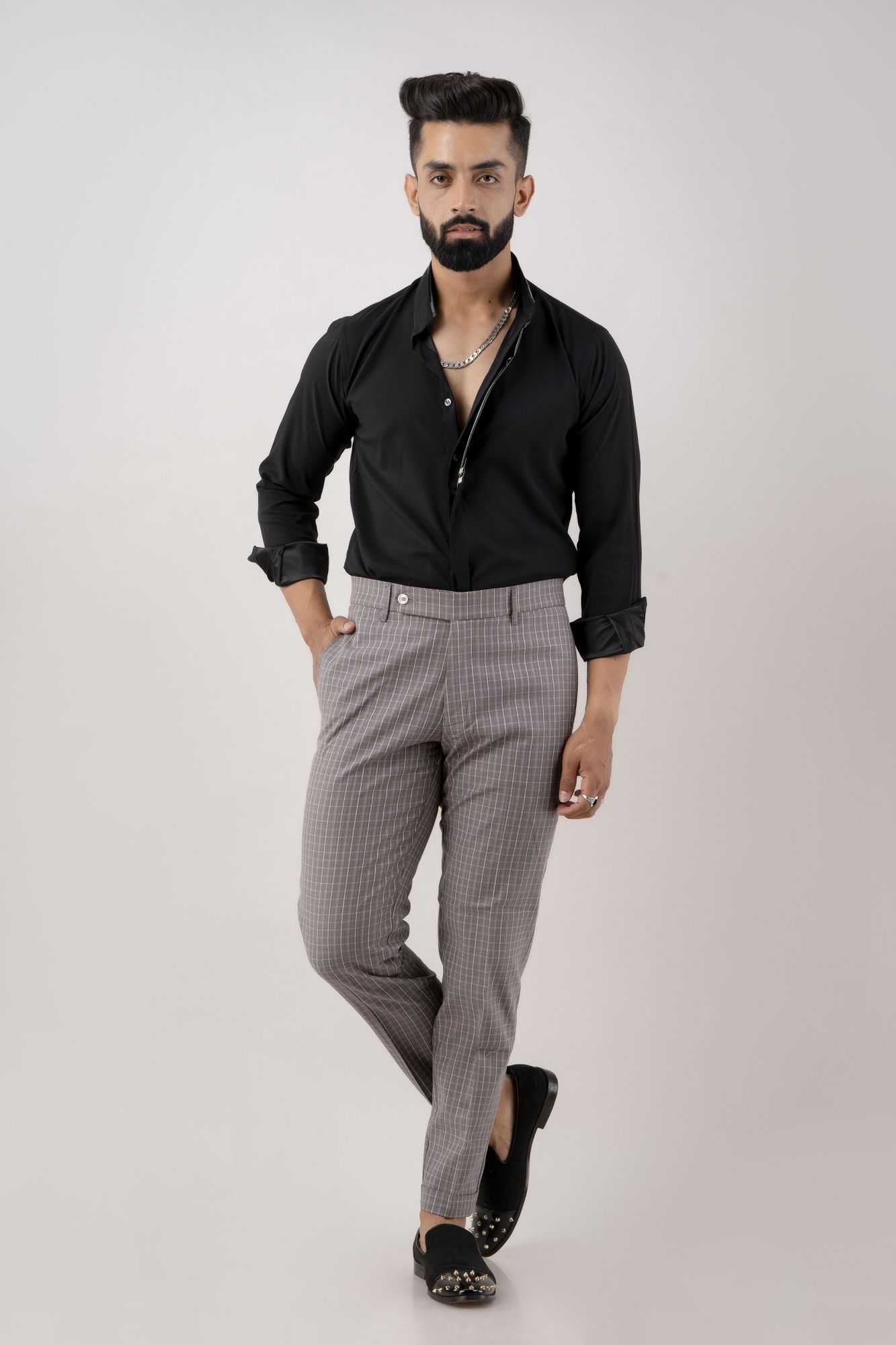 Tailored Fit Pants In Checks