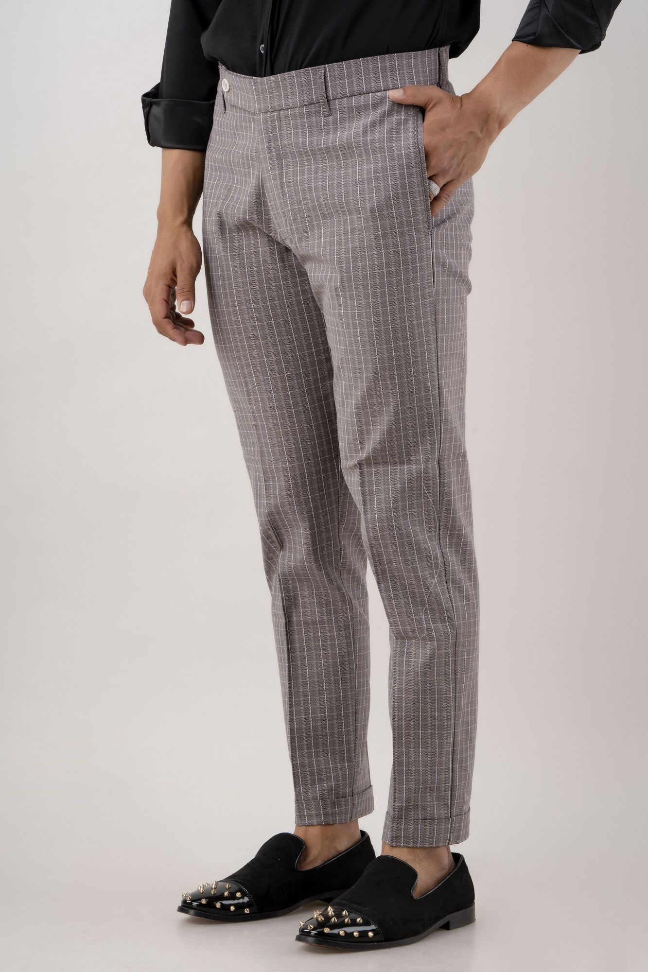 Checkalt Pants Tailored Fit Pants In Checks
