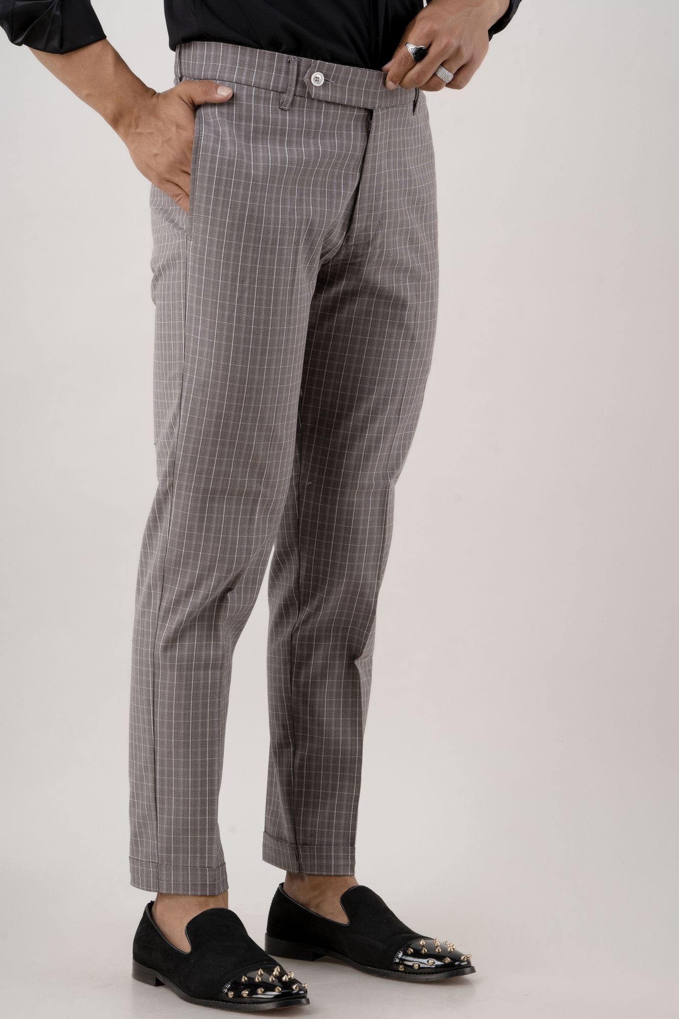 Checkalt Pants Tailored Fit Pants In Checks