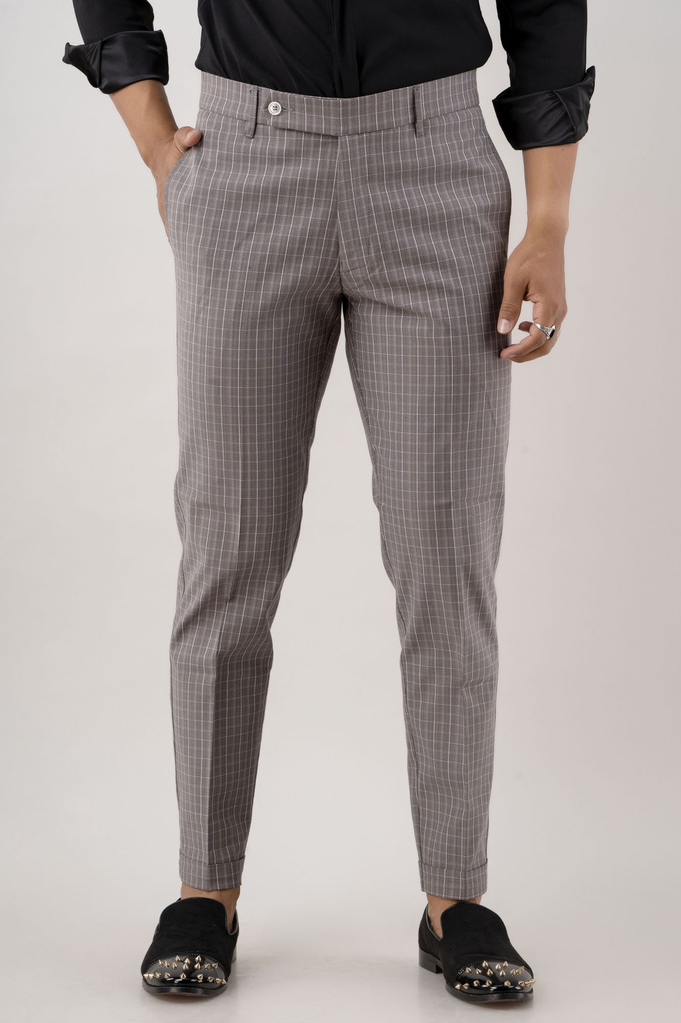 Checkalt Pants Tailored Fit Pants In Checks