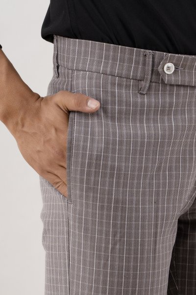 Tailored Fit Pants In Checks