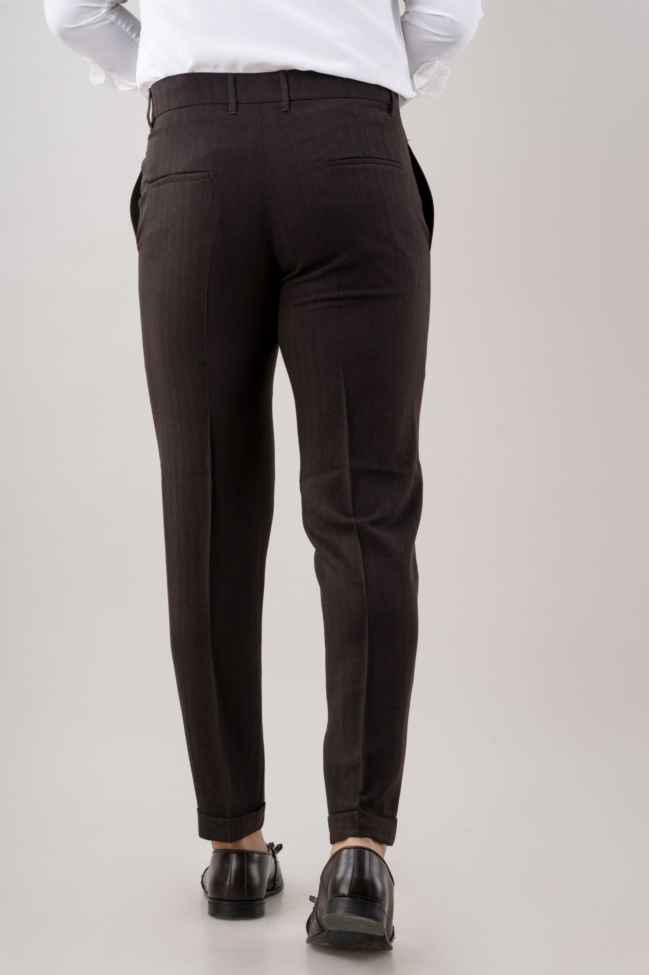 Tailored Striped Pants In Wine