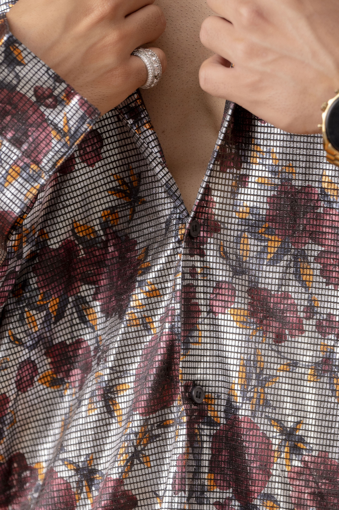 Foil Lycra Baggy Shirt