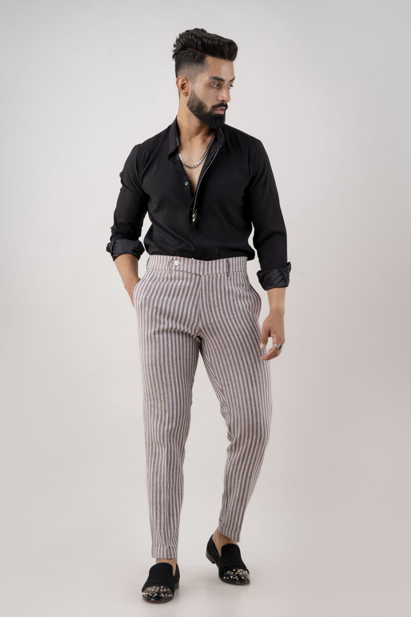 Striped Tailored Fit Pants