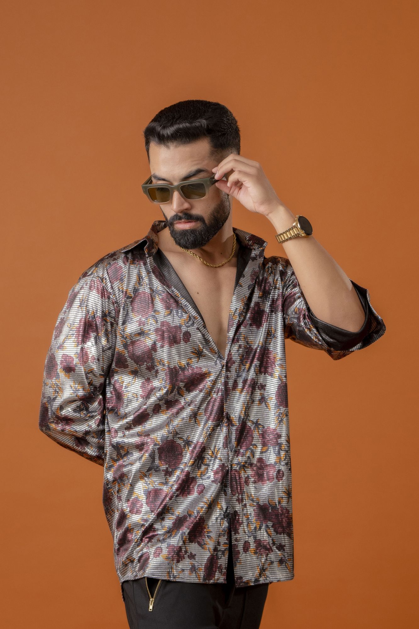 Foil Lycra Baggy Shirt