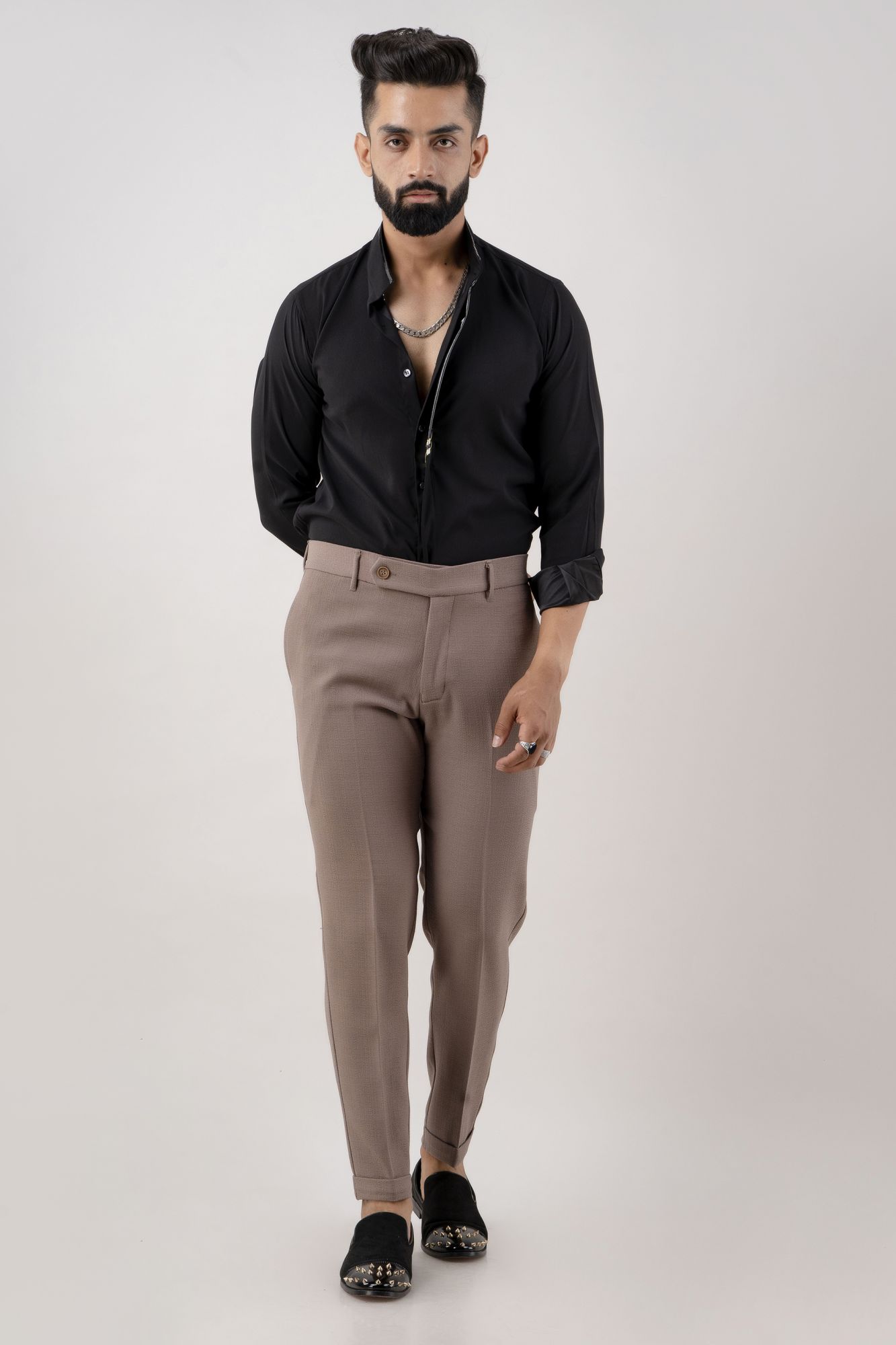 Textured Pants In Beige