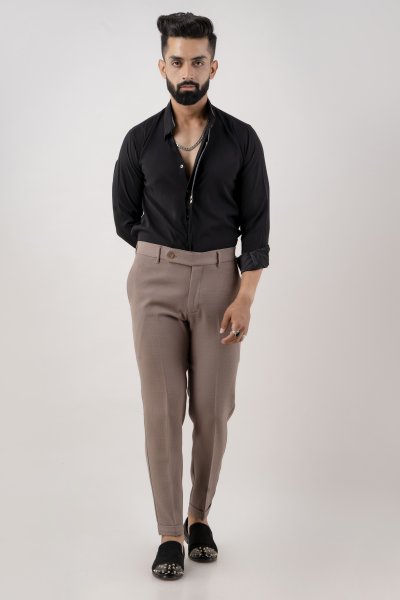 Textured Pants In Beige