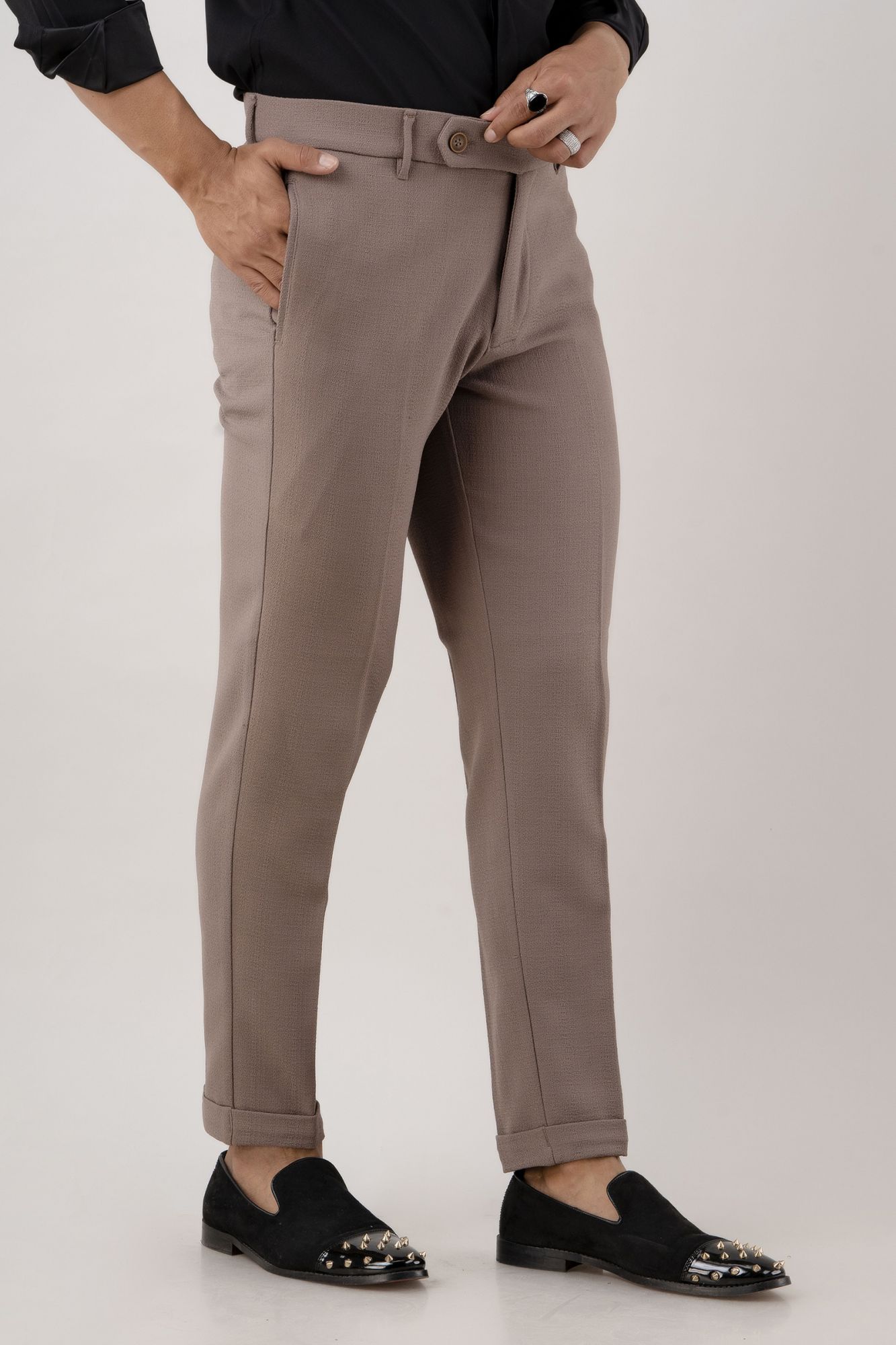 Textured Pants In Beige