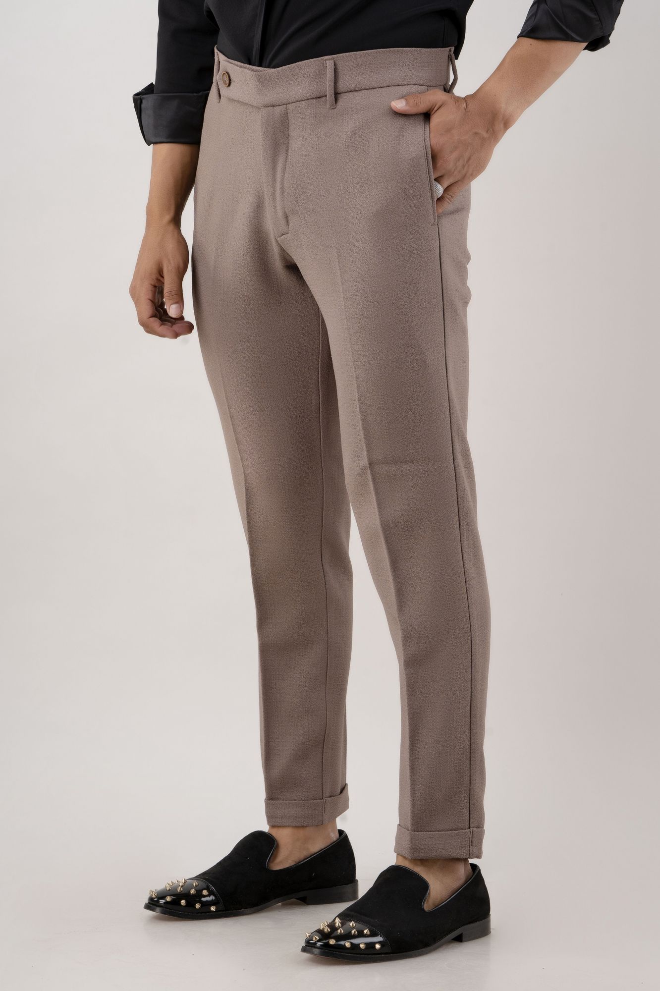 Textured Pants In Beige