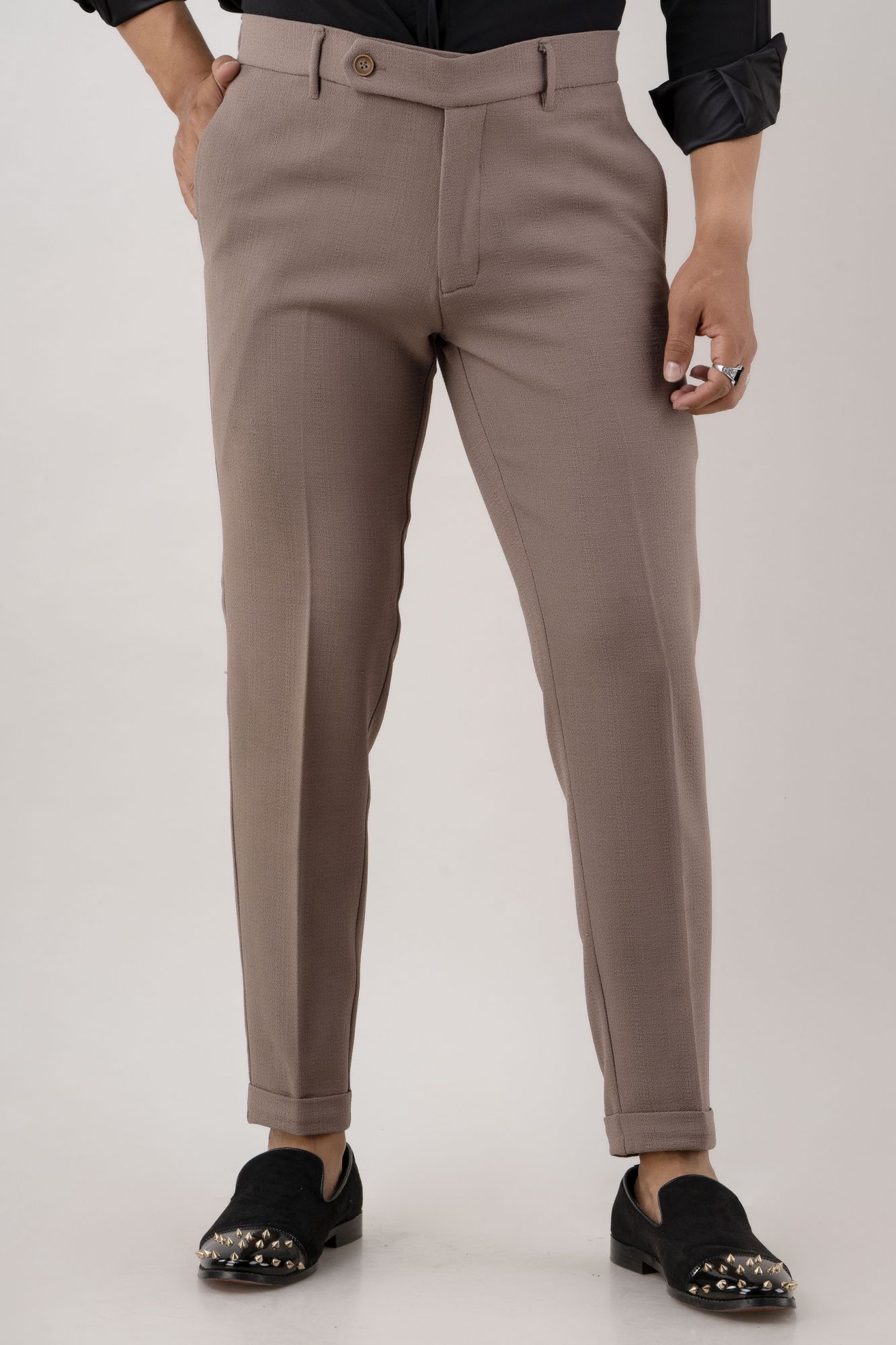 Textured Pants In Beige