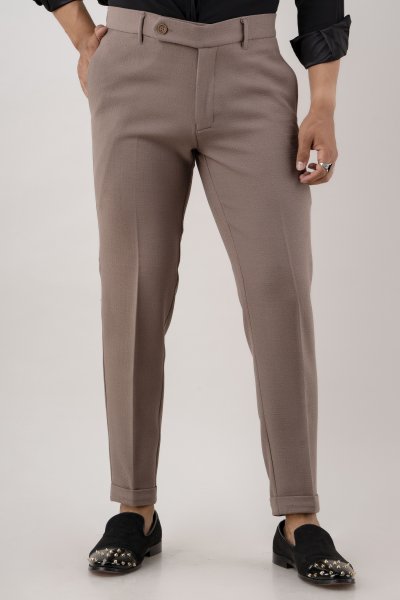 Textured Pants In Beige