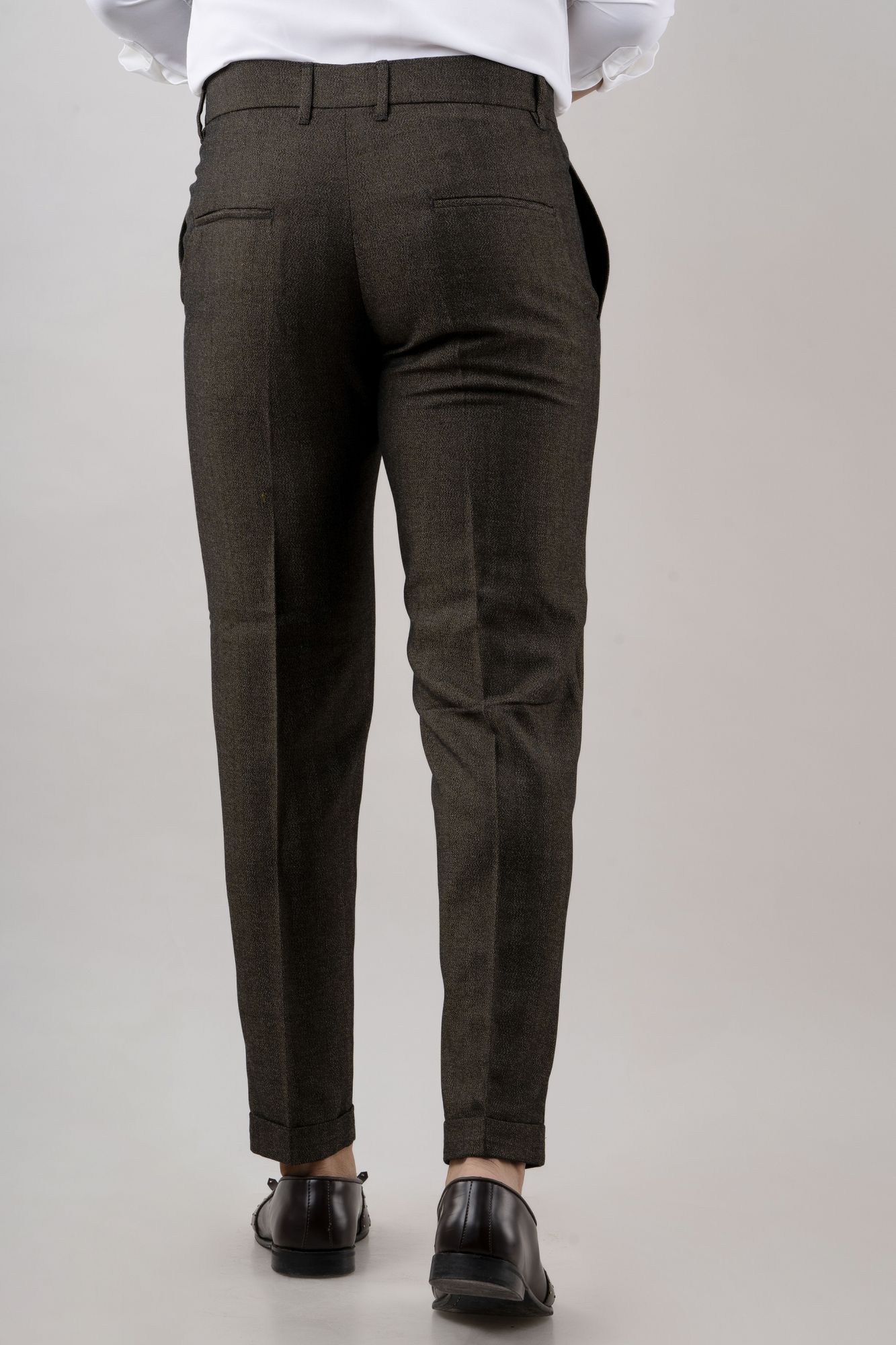 Tailored Striped Pants In Brown