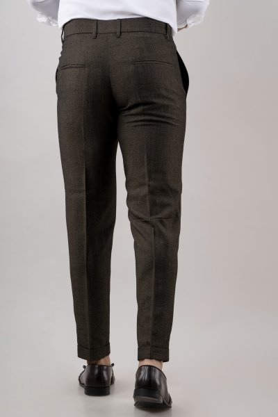 Tailored Striped Pants In Brown