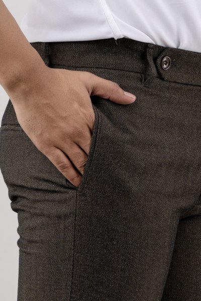 Tailored Striped Pants In Brown