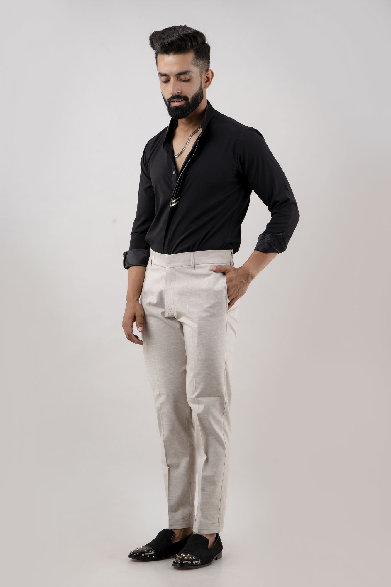 Tailored Fit Pants In Ivory