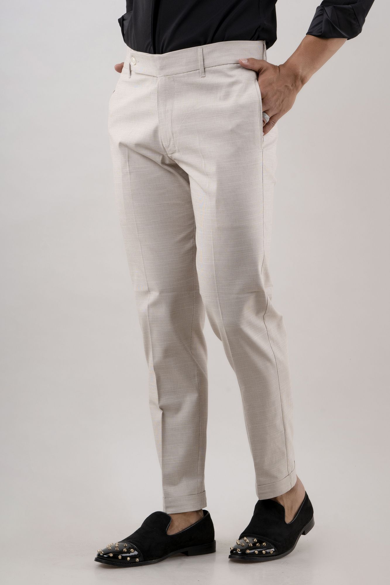 Tailored Fit Pants In Ivory