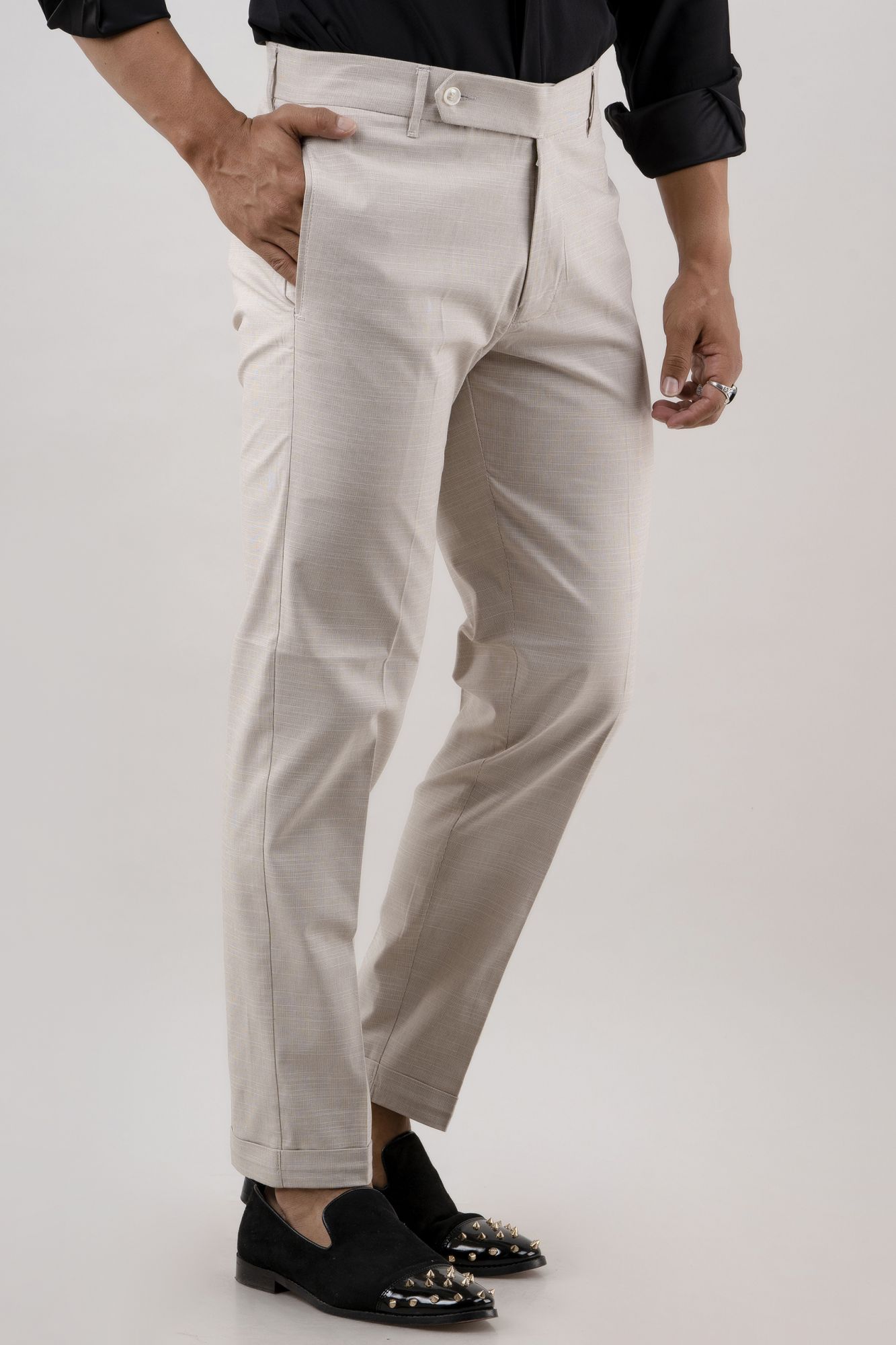 Tailored Fit Pants In Ivory