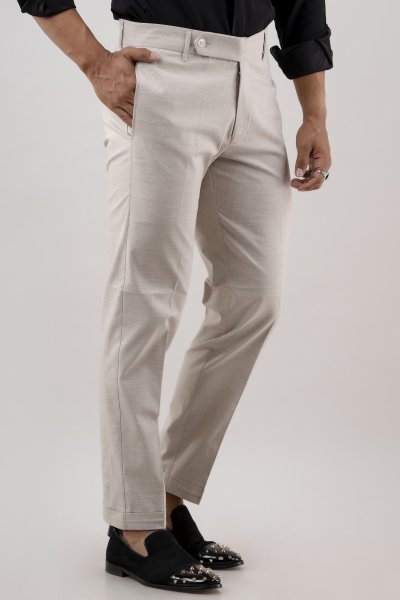 Tailored Fit Pants In Ivory