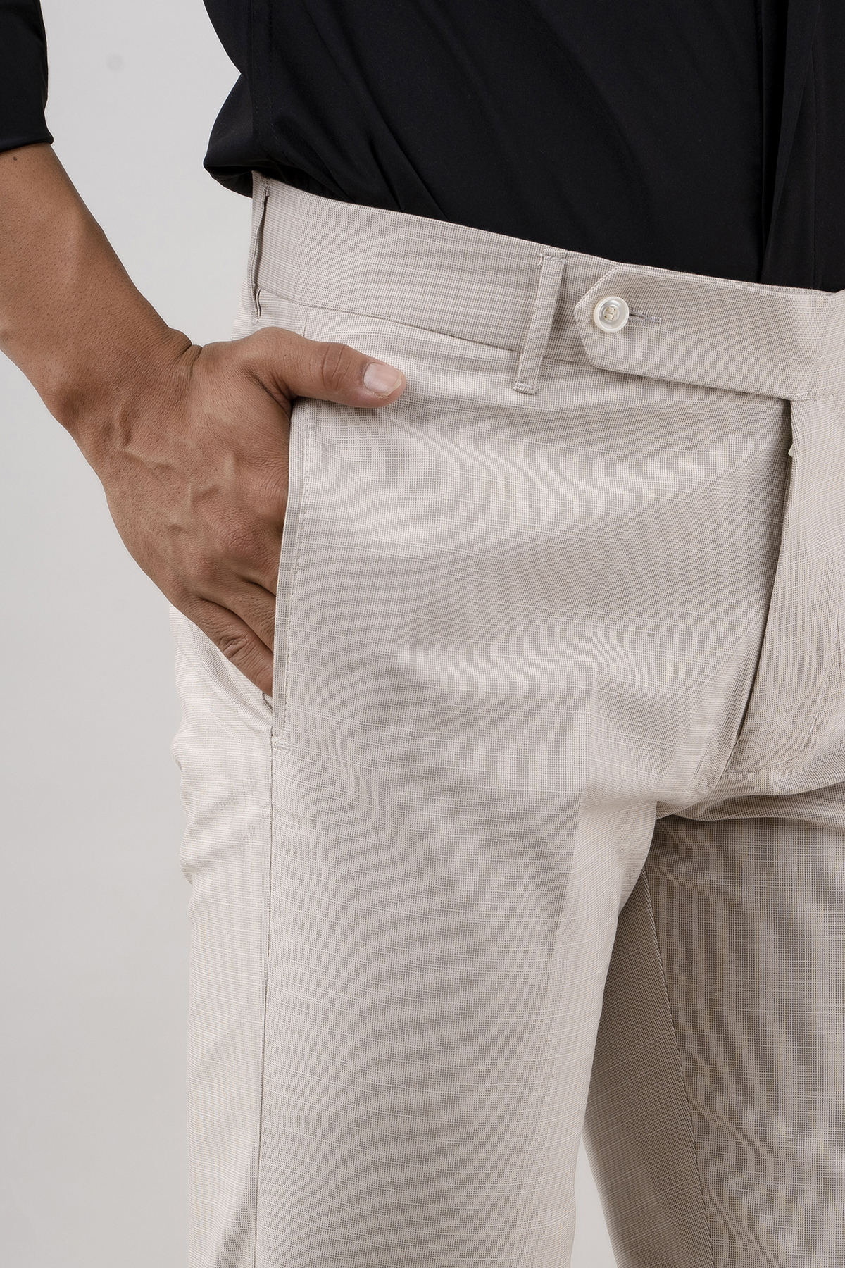 Tailored Fit Pants In Ivory